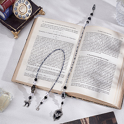 2Pcs Acrylic & ABS Plastic Imitation Pearl & Alloy Enamel Bookmark&nbsp;AJEW-PH01714