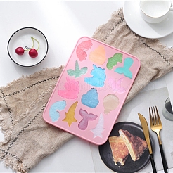 食品グレードのdiyシリコンモールド  フォンダン型  DIYケーキデコレーション用  チョコレート  キャンディ  UVレジン＆エポキシ樹脂ジュエリー作り  ピンク  234x167x17mm&nbsp;DIY-E031-04