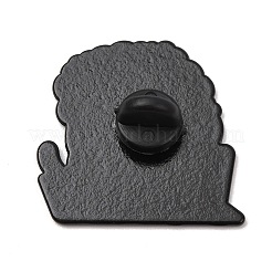 時間がない、泣く、仕事中毒の猫のエナメルピン  バックパックや衣類用の黒色合金製ラペルピンバック  ホワイト  29.5x31mm&nbsp;JEWB-B047-01B