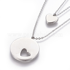 304 Stainless Steel Tiered Necklaces&nbsp;NJEW-E141-22