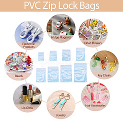 透明PVC製、酸化防止、再封可能な袋（40種類）8個  透明変色防止ジュエリー梱包収納ポーチ  ブルー  長方形  6~16x4~11x0.03cm  5個/スタイル&nbsp;AJEW-TA0002-40B