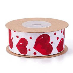 Single Face Polyester Heart Printed Satin Ribbon&nbsp;OCOR-L044-03
