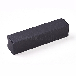 クラフト紙のアクセサリー箱  リップクリーム/口紅ボックス  長方形  ブラック  8.5x2x2cm&nbsp;CON-WH0069-51A-01