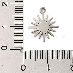 変色しない304ステンレススチールチャーム  レーザー切断  ステンレス鋼色  太陽  15x13x1mm  穴：1mm&nbsp;STAS-S123-01P-04
