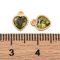 Brass Micro Pave Cubic Zirconia Charms&nbsp;KK-Z066-02G