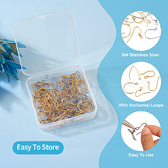 96Pcs 12 Style 304 Stainless Steel Earring Hooks&nbsp;STAS-PJ0001-45