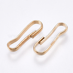 鉄のキーホルダー留め金のパーツ  ニッケルフリー  ライトゴールド  11x3.5x1mm&nbsp;IFIN-T007-16KC-NF