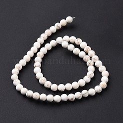 天然マグネサイトラウンドビーズ連売り  艶消し  4mm  穴：1mm  約98~100個/連  15インチ&nbsp;X-G-L358-4mm-02
