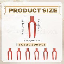 プラスチック製イチゴ植えフォーク200個  蔓固定圧搾装置  レッドオレンジ  48.5x14x2.5mm&nbsp;FIND-LP0004-08