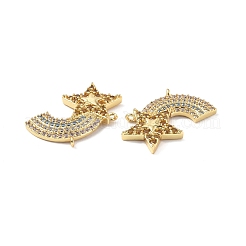 Brass Micro Pave Colorful Cubic Zirconia Connector Charms&nbsp;KK-E068-VF321
