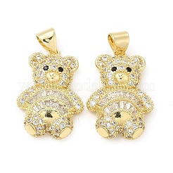 Brass Micro Pave Cubic Zirconia Pendants&nbsp;KK-H441-05B-G