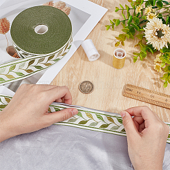 Polyester Leaf Jacquard Ribbon&nbsp;OCOR-WH0101-67A