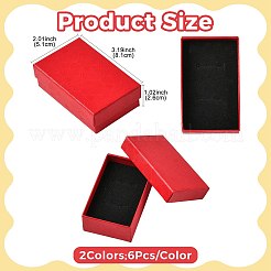 12Pcs 2 Colors Shell Textured Paper Jewelry Packaging Boxes with Black Sponge Inside&nbsp;CON-FS0001-28A