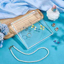 デスクトップアクリルディスプレイ台座1個  アクセサリー用  正方形  透明  15x15x2.2cm&nbsp;ODIS-PH0002-07