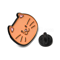 エナメルピン  猫の形  バックパック用合金ラペルピンバック  ゴールド  21x25.5mm&nbsp;JEWB-I058-01EB-02