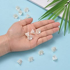 多花弁の花のabs樹脂の模造パールビーズキャップ  乳白色  10x15mm  穴：2mm&nbsp;OACR-R016-25
