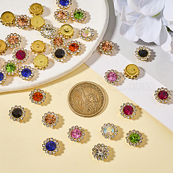 90Pcs 9 Colors Flower Sew on Rhinestones&nbsp;RB-GF0001-08