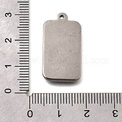 304ステンレススチールペンダントカボションセッティング  長方形  ステンレス鋼色  1.5mmのラインストーンに適する  26.5x14x2.5mm  穴：1.6mm&nbsp;STAS-H477-07P