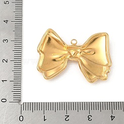 304ステンレスペンダント  ちょう結びチャーム  18KGP本金メッキ  24.5x35x3mm  穴：1.6mm&nbsp;STAS-P388-06G