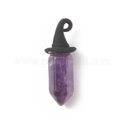3Pcs Natural Mixed Gemstone Double Terminal Pointed Pendants&nbsp;PALLOY-JF01989