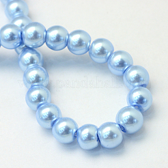 Baking Paint Pearlized Glass Pearl Round Bead Strands&nbsp;HY-Q003-6mm-24