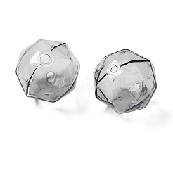 透明ガラスビーズ  多面カット  ラウンド  濃いグレー  16x15.5x17mm  穴：1.6mm&nbsp;X1-GLAA-A041-01B-04