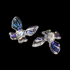 虹色の樹脂カボション  蝶  透明  10x11x3mm&nbsp;CRES-R459-02F