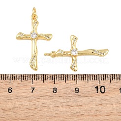Brass Micro Pave Clear Cubic Zirconia Pendants&nbsp;CU-CBA48B8-01G-F