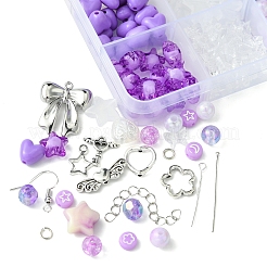 DIY アクリル & 合金イヤリング ジュエリー作成キット  ミックスカラー  5~50x5~18x0.6~8mm  穴：1.4~3.4mm&nbsp;DIY-FS0007-30