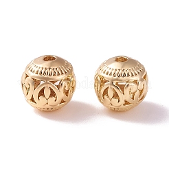 Brass Hollow Round Beads&nbsp;KK-P226-31CG