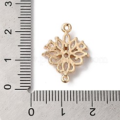 Brass Pave Clear Glass Connector Charms&nbsp;KK-C062-069G