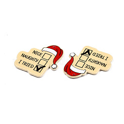 Christmas Series Printed Opaque Acrylic Pendants&nbsp;OACR-Q080-01B