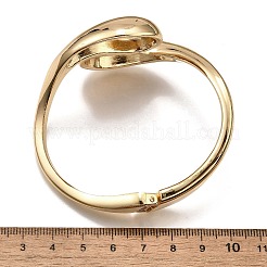 女性用合金ヒンジ付きバングル  ティアドロップ  ゴールドカラー  1-1/2インチ（3.8cm）  内径：2-3/8インチ（6.1cm）&nbsp;BJEW-V002-06G