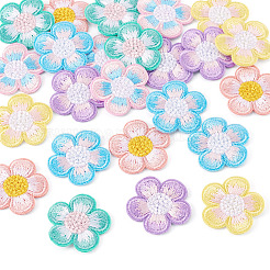 24Pcs 4Bags Flower Polyester Embroidery Paillette Cloth Iron on/Sew on Patches&nbsp;PATC-TA0001-50