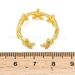 Starfish Brass Cuff Rings for Women&nbsp;RJEW-A088-01G