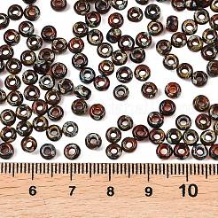 MIYUKIラウンドロカイユビーズ  日本製シードビーズ  （rr4503)透明炎赤いピカソ  6/0  4mm  穴：1.5mm  約540個/50g&nbsp;SEED-X0057-RR4503