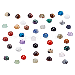 40個、20種類のスタイルの天然混合宝石カボション  半円  染めと未染色の混合  4x2~2.5mm  2個/スタイル&nbsp;G-PH0002-55