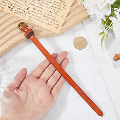 牛革製調節可能ブレスレット（男性用・女性用）  サドルブラウン  9-1/2インチ（24.1cm）&nbsp;BJEW-WH20001-06A