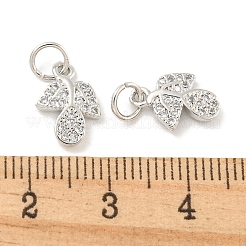 Rack Plating Brass Micro Pave Clear Cubic Zirconia Pendants&nbsp;KK-B093-05P