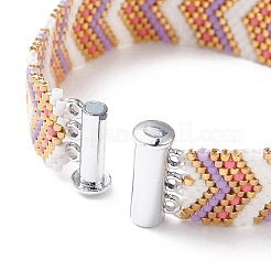 Seed Arrow Beaded Bracelet with Brass Magnetic Clasps&nbsp;BJEW-MZ00041
