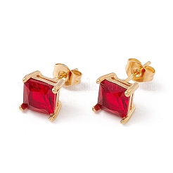6 Pairs Tiny Cubic Zirconia Square Stud Earrings&nbsp;EJEW-G291-01C-M