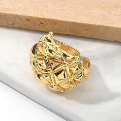 女性用真鍮カフリング  カドミウムフリー＆ニッケルフリー＆鉛フリー  18KGP本金メッキ  18.5mm&nbsp;RJEW-U041-04G