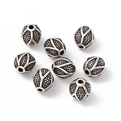 真鍮ビーズ  カドミウムフリー＆ニッケルフリー＆鉛フリー  双円錐形  アンティークシルバー  9x8mm  穴：1.8mm&nbsp;KK-C247-01AS