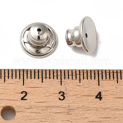 ラックメッキ真鍮イヤーナット  弾丸ピアスキャッチ  長持ちメッキ  プラチナ  10x7mm  穴：0.7mm&nbsp;X-KK-G480-06P