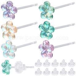 12 Pairs 6 Colors Resin Stud Earrings&nbsp;EJEW-SP0001-13