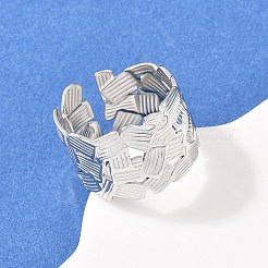304ステンレススチールカフオープンリング  ステンレス鋼色  13mm  内径：17mm&nbsp;RJEW-Z125-01P