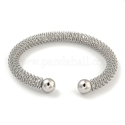 Non-Tarnish Hollowed 304 Stainless Steel Cuff Bangles for Women Men&nbsp;BJEW-P331-13P