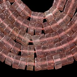 天然石ストロベリークォーツビーズ連売り  正方形  4.5x4.5x2.5mm  穴：1mm  約46~51個/連  14.57~15.35''（37~39センチメートル）&nbsp;G-A280-C12-01
