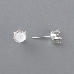 304ステンレススチールスタッドピアス金具  熊手のセッティング  銀  17x8mm  ピン：0.8mm&nbsp;STAS-D448-087S-8mm