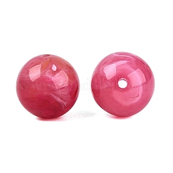 ラウンド天然石風アクリルビーズ  ツートン  濃いピンク  16mm  穴：2mm  約220個/500g&nbsp;OACR-R029-16mm-32